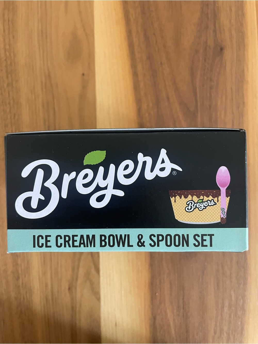 Breyers Ice Cream Bowl & Spoon Set - Brown / Mint / Pink